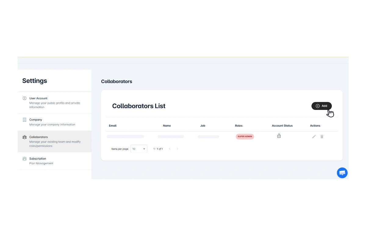 Collaborators page with the Invite collaborator button highlighted